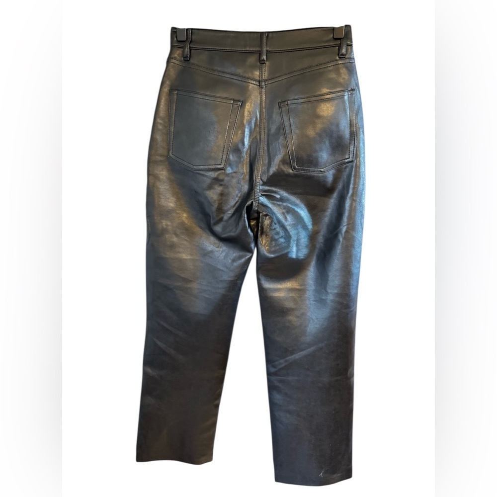Aritzia Wilfred Melina Classic Black Vegan Faux Leather High Waisted Pant Sz 2 - Picture 3 of 11